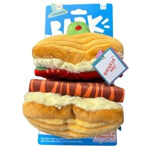 Bark Box Dog Toys Pups Diner Barkin Lettuce & Tomutto, Crinkle Squeaker S-M NWT‎